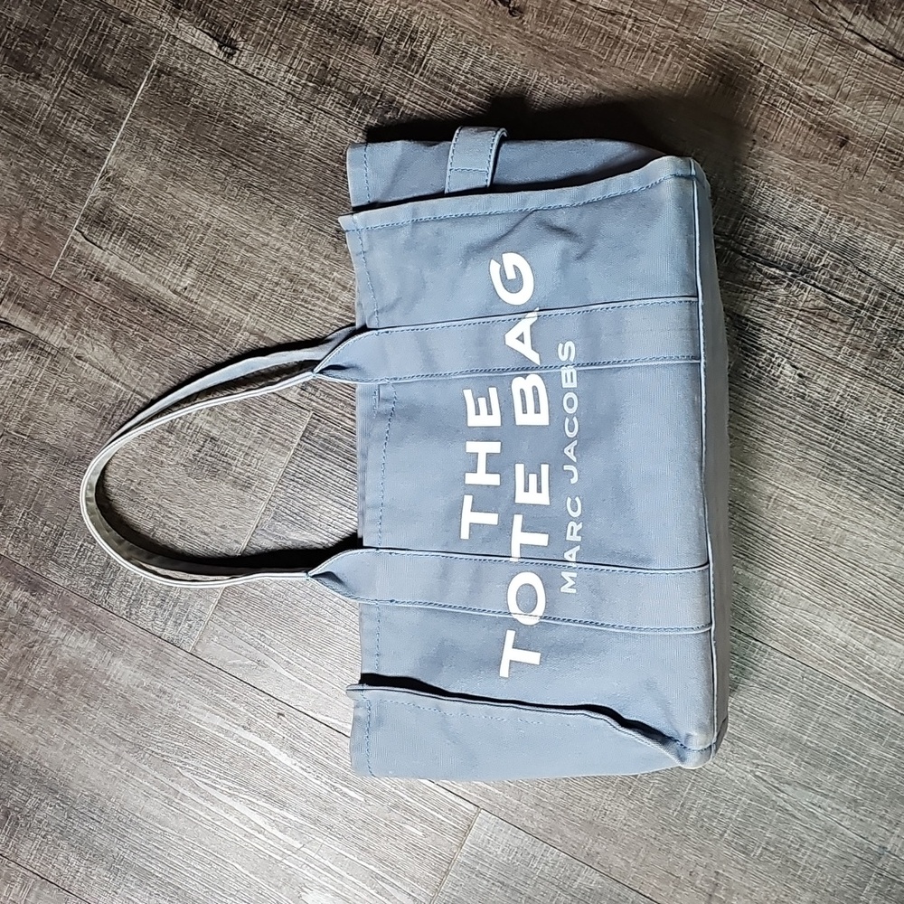 Marc Jacobs The Tote Bag Blue Canvas Large - Picture 3 of 14